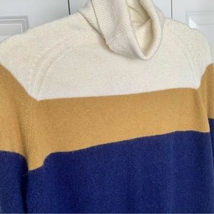 J. Crew Supersoft Yarn Blue, White, Camel Sweater